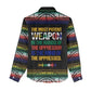 Steve Biko Women Casual Shirt with Microphone Portrait, Black Consciousness Quote and Vibrant Ethnic Wave - African Pride