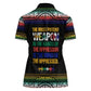 Steve Biko Women Polo Shirt with Microphone Portrait, Black Consciousness Quote and Vibrant Ethnic Wave - African Pride