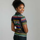 Steve Biko Women Polo Shirt with Microphone Portrait, Black Consciousness Quote and Vibrant Ethnic Wave - African Pride