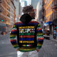Steve Biko Zip Hoodie with Microphone Portrait, Black Consciousness Quote and Vibrant Ethnic Wave - African Pride