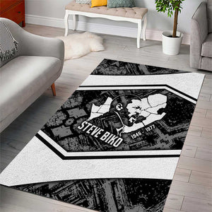 Steve Biko Area Rug with Monochrome Portrait, Ideas Do Not Die Quote - African Pride
