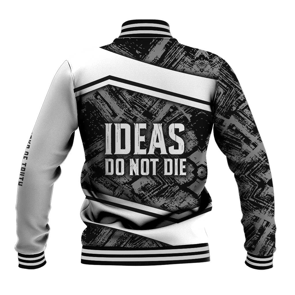 Steve Biko Baseball Jacket with Monochrome Portrait, Ideas Do Not Die Quote - African Pride