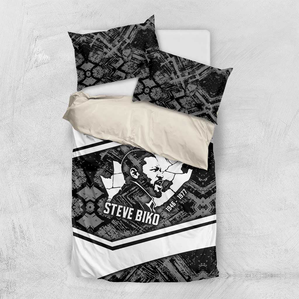 Steve Biko Bedding Set with Monochrome Portrait, Ideas Do Not Die Quote - African Pride
