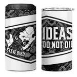Steve Biko 4 in 1 Can Cooler Tumbler with Monochrome Portrait, Ideas Do Not Die Quote - African Pride