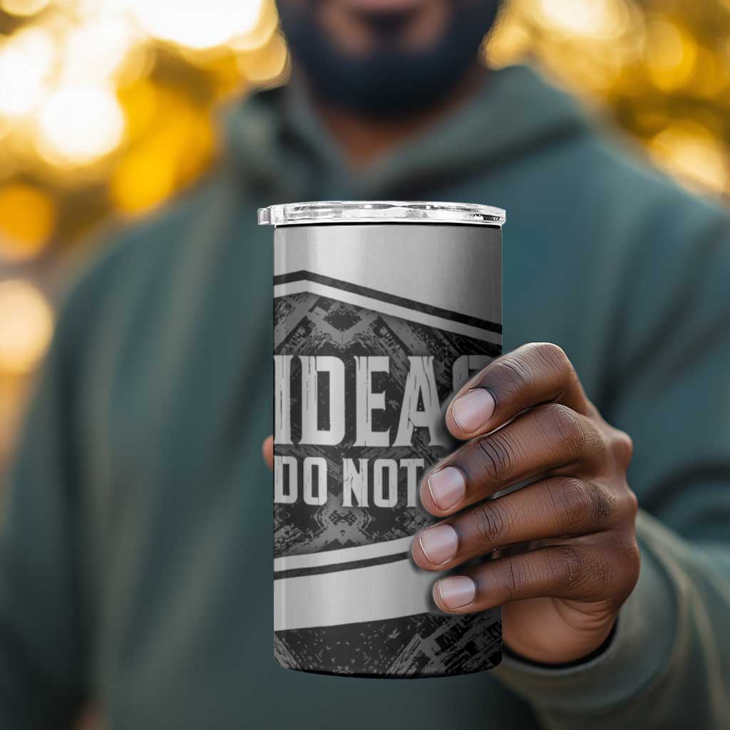 Steve Biko 4 in 1 Can Cooler Tumbler with Monochrome Portrait, Ideas Do Not Die Quote - African Pride