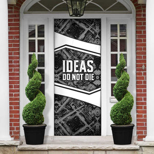 Steve Biko Door Cover with Monochrome Portrait, Ideas Do Not Die Quote - African Pride