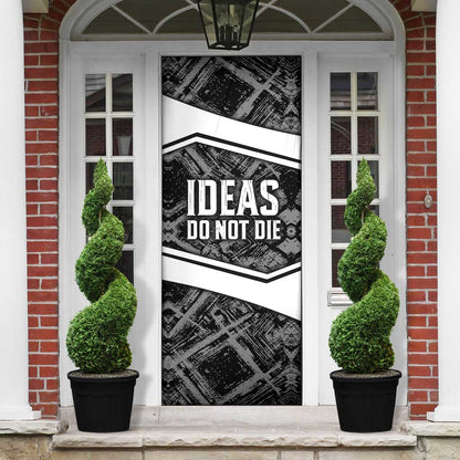 Steve Biko Door Cover with Monochrome Portrait, Ideas Do Not Die Quote - African Pride