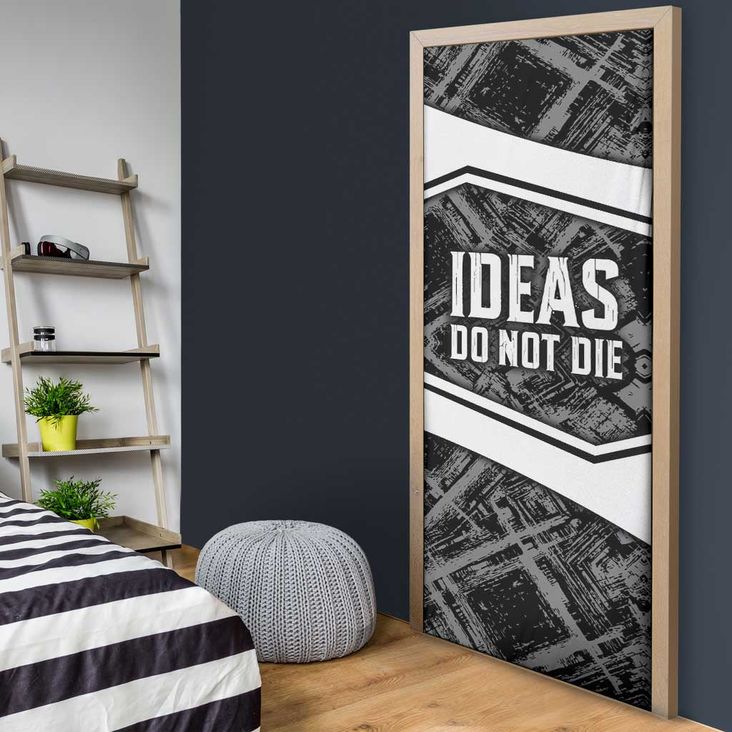 Steve Biko Door Cover with Monochrome Portrait, Ideas Do Not Die Quote - African Pride