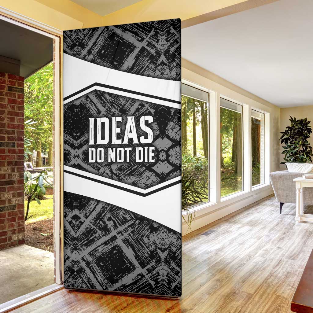 Steve Biko Door Cover with Monochrome Portrait, Ideas Do Not Die Quote - African Pride
