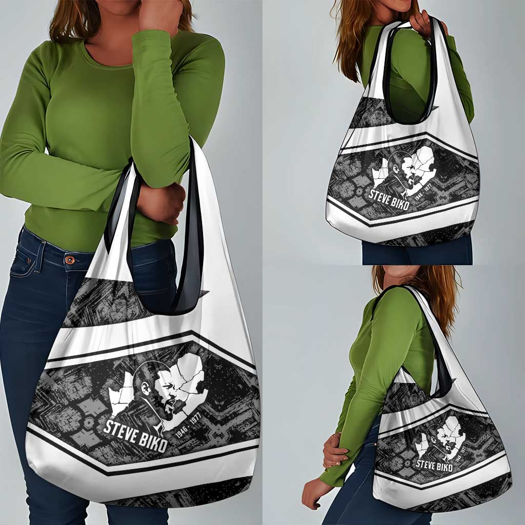 Steve Biko Grocery Bag with Monochrome Portrait, Ideas Do Not Die Quote - African Pride