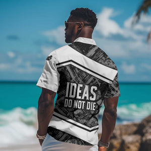 Steve Biko Hawaiian Shirt with Monochrome Portrait, Ideas Do Not Die Quote - African Pride