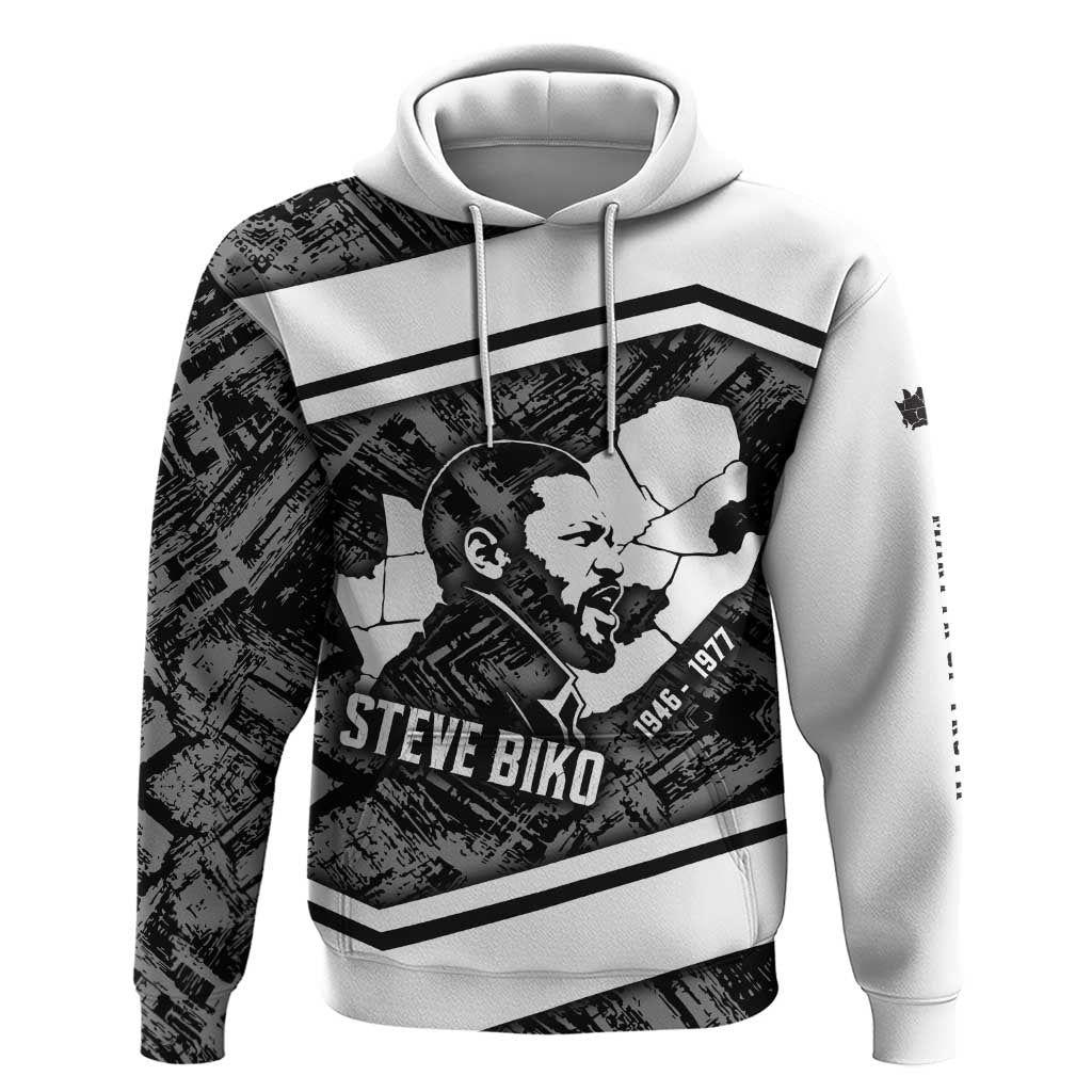 Steve Biko Hoodie with Monochrome Portrait, Ideas Do Not Die Quote - African Pride