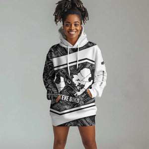 Steve Biko Hoodie Dress with Monochrome Portrait, Ideas Do Not Die Quote - African Pride