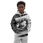 Steve Biko Kid Hoodie with Monochrome Portrait, Ideas Do Not Die Quote - African Pride