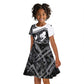 Steve Biko Kid Short Sleeve Dress with Monochrome Portrait, Ideas Do Not Die Quote - African Pride