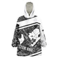 Steve Biko Kid Wearable Blanket Hoodie with Monochrome Portrait, Ideas Do Not Die Quote - African Pride