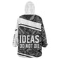 Steve Biko Kid Wearable Blanket Hoodie with Monochrome Portrait, Ideas Do Not Die Quote - African Pride
