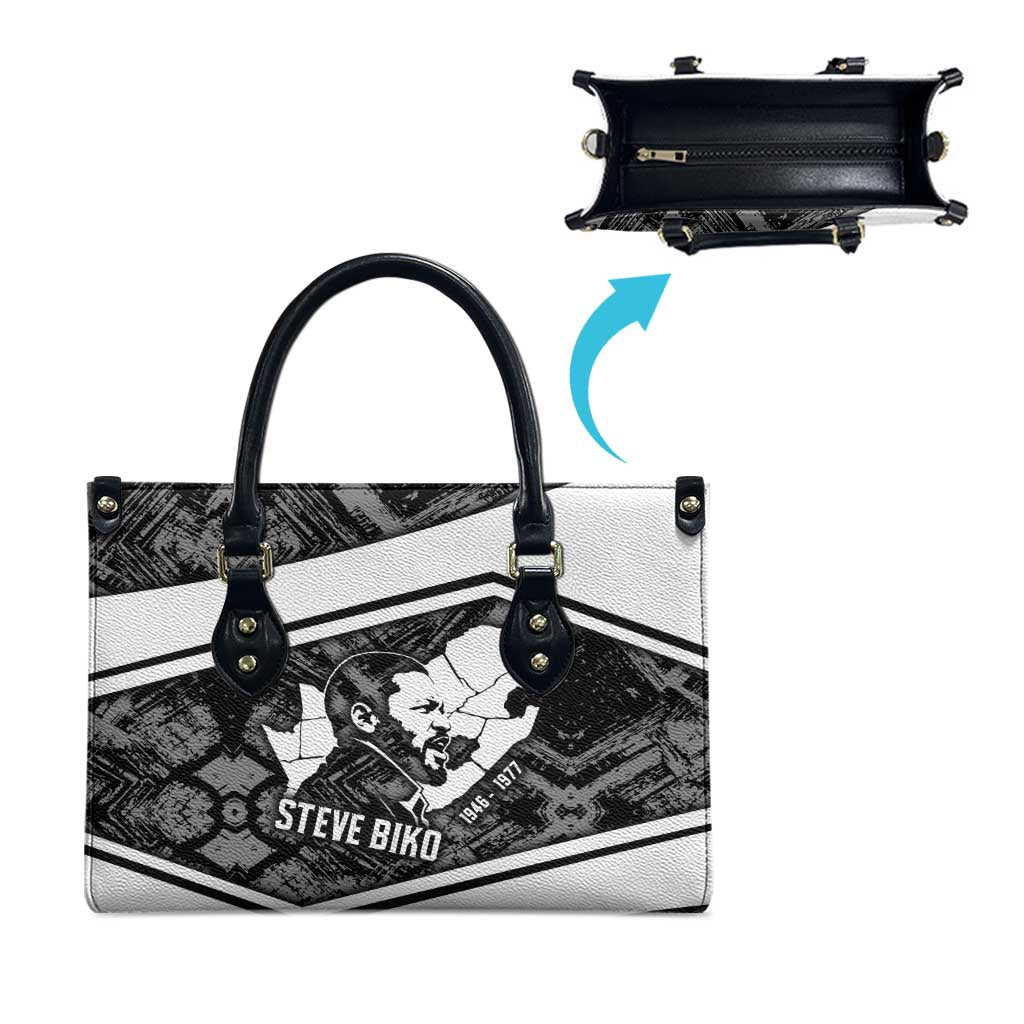 Steve Biko Leather Bag with Monochrome Portrait, Ideas Do Not Die Quote - African Pride