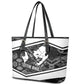 Steve Biko Leather Tote Bag with Monochrome Portrait, Ideas Do Not Die Quote - African Pride