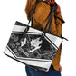 Steve Biko Leather Tote Bag with Monochrome Portrait, Ideas Do Not Die Quote - African Pride