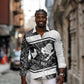 Steve Biko Long Sleeve Button Shirt with Monochrome Portrait, Ideas Do Not Die Quote - African Pride