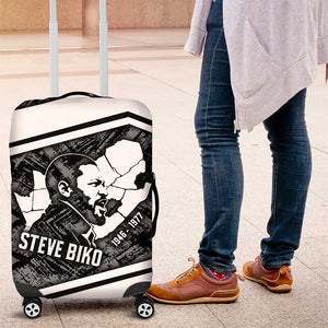 Steve Biko Luggage Cover with Monochrome Portrait, Ideas Do Not Die Quote - African Pride