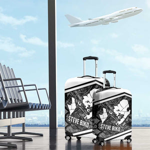 Steve Biko Luggage Cover with Monochrome Portrait, Ideas Do Not Die Quote - African Pride