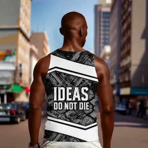 Steve Biko Men Tank Top with Monochrome Portrait, Ideas Do Not Die Quote - African Pride