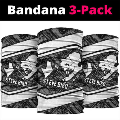 Steve Biko Neck Gaiter with Monochrome Portrait, Ideas Do Not Die Quote - African Pride