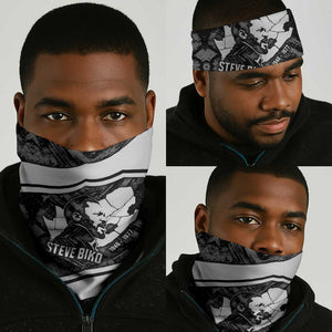 Steve Biko Neck Gaiter with Monochrome Portrait, Ideas Do Not Die Quote - African Pride