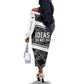 Steve Biko Off The Shoulder Long Sleeve Dress with Monochrome Portrait, Ideas Do Not Die Quote - African Pride