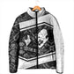 Steve Biko Padded Jacket with Monochrome Portrait, Ideas Do Not Die Quote - African Pride