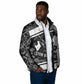 Steve Biko Padded Jacket with Monochrome Portrait, Ideas Do Not Die Quote - African Pride