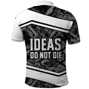 Steve Biko Polo Shirt with Monochrome Portrait, Ideas Do Not Die Quote - African Pride