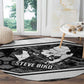 Steve Biko Round Carpet with Monochrome Portrait, Ideas Do Not Die Quote - African Pride