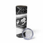 Steve Biko Skinny Tumbler with Monochrome Portrait, Ideas Do Not Die Quote - African Pride