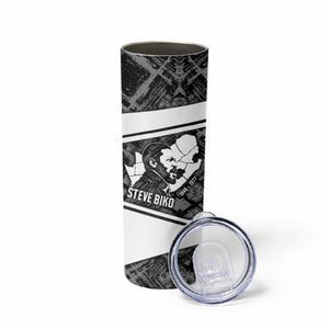 Steve Biko Skinny Tumbler with Monochrome Portrait, Ideas Do Not Die Quote - African Pride