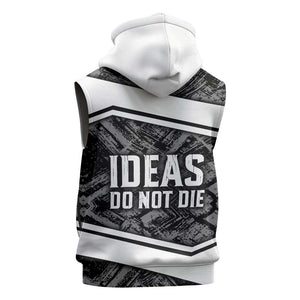 Steve Biko Sleeveless Hoodie with Monochrome Portrait, Ideas Do Not Die Quote - African Pride