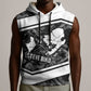 Steve Biko Sleeveless Hoodie with Monochrome Portrait, Ideas Do Not Die Quote - African Pride