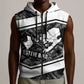 Steve Biko Sleeveless Zip Hoodie with Monochrome Portrait, Ideas Do Not Die Quote - African Pride