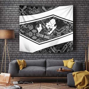 Steve Biko Tapestry with Monochrome Portrait, Ideas Do Not Die Quote - African Pride