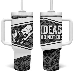 Steve Biko Tumbler With Handle with Monochrome Portrait, Ideas Do Not Die Quote - African Pride