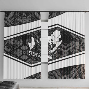 Steve Biko Window Curtain with Monochrome Portrait, Ideas Do Not Die Quote - African Pride