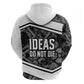 Steve Biko Zip Hoodie with Monochrome Portrait, Ideas Do Not Die Quote - African Pride