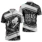 Steve Biko Zipper Polo Shirt with Monochrome Portrait, Ideas Do Not Die Quote - African Pride