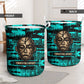 Chinua Achebe Laundry Basket with Tribal Mask Design, Things Fall Apart Quote and Teal Abstract - African Pride