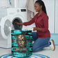 Chinua Achebe Laundry Basket with Tribal Mask Design, Things Fall Apart Quote and Teal Abstract - African Pride