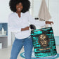 Chinua Achebe Laundry Basket with Tribal Mask Design, Things Fall Apart Quote and Teal Abstract - African Pride