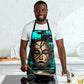 Chinua Achebe Apron with Tribal Mask Design, Things Fall Apart Quote and Teal Abstract - African Pride