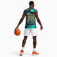 Chinua Achebe Basketball Jersey with Tribal Mask Design, Things Fall Apart Quote and Teal Abstract - African Pride